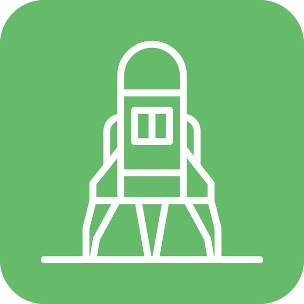 Ilustración del icono vectorial del módulo de aterrizaje del conjunto de iconos de tecnología espacial
