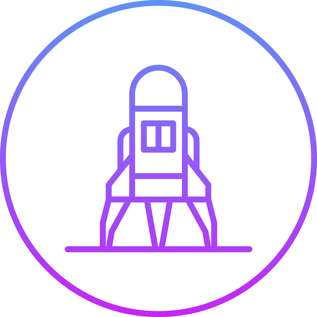 Ilustración del icono vectorial del módulo de aterrizaje del conjunto de iconos de tecnología espacial