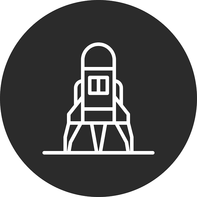 Ilustración del icono vectorial del módulo de aterrizaje del conjunto de iconos de tecnología espacial