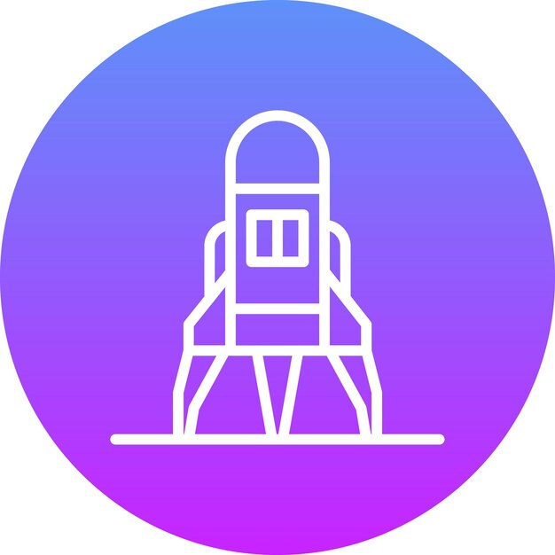 Ilustración del icono vectorial del módulo de aterrizaje del conjunto de iconos de tecnología espacial