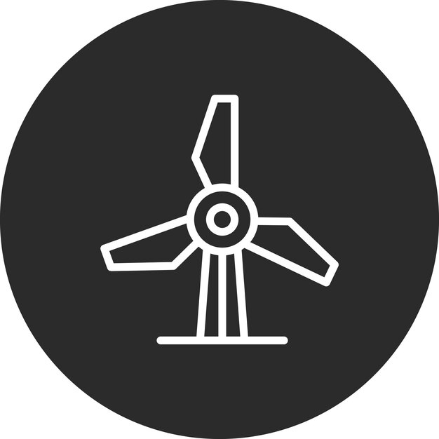 Ilustración del icono vectorial del molino de viento del conjunto de iconos de la ciudad inteligente