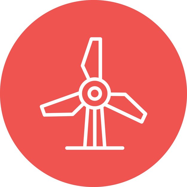 Ilustración del icono vectorial del molino de viento del conjunto de iconos de la ciudad inteligente