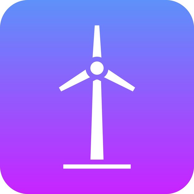Ilustración del icono vectorial del molino de viento del conjunto de iconos de tecnología