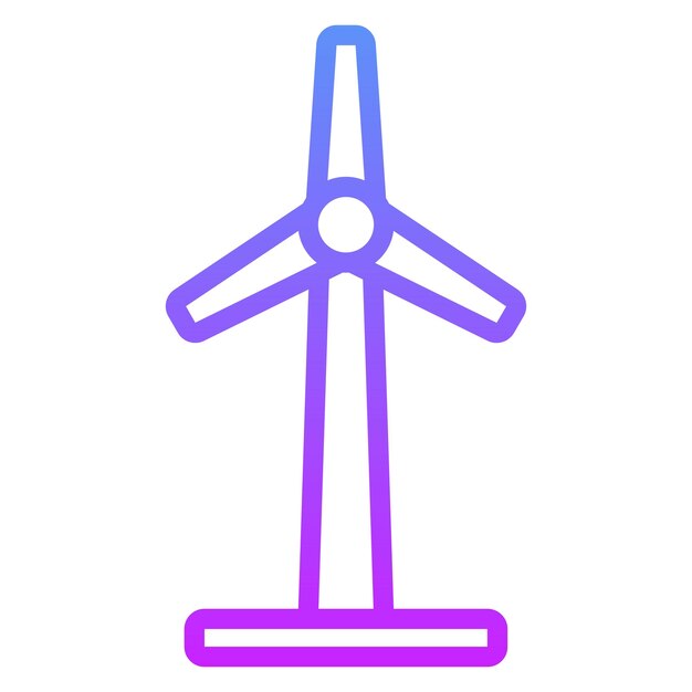 Ilustración del icono vectorial del molino de viento del conjunto de iconos de tecnología