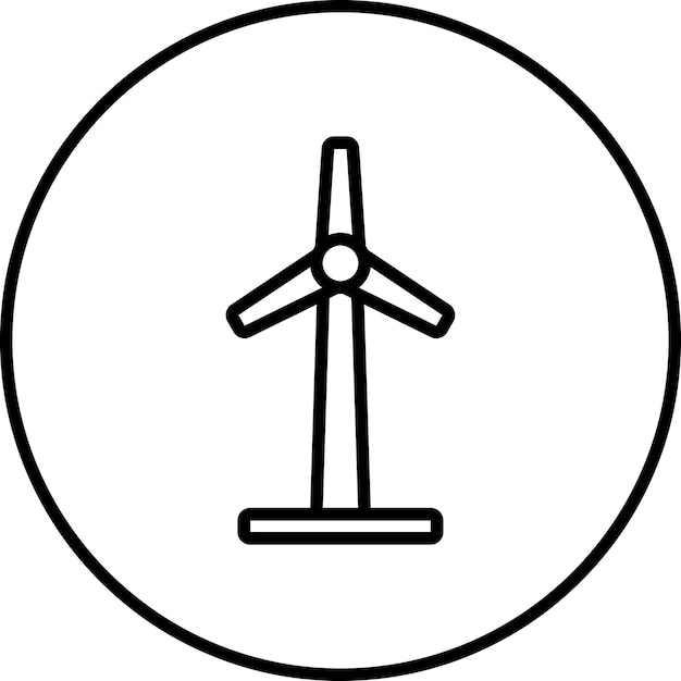 Ilustración del icono vectorial del molino de viento del conjunto de iconos de tecnología