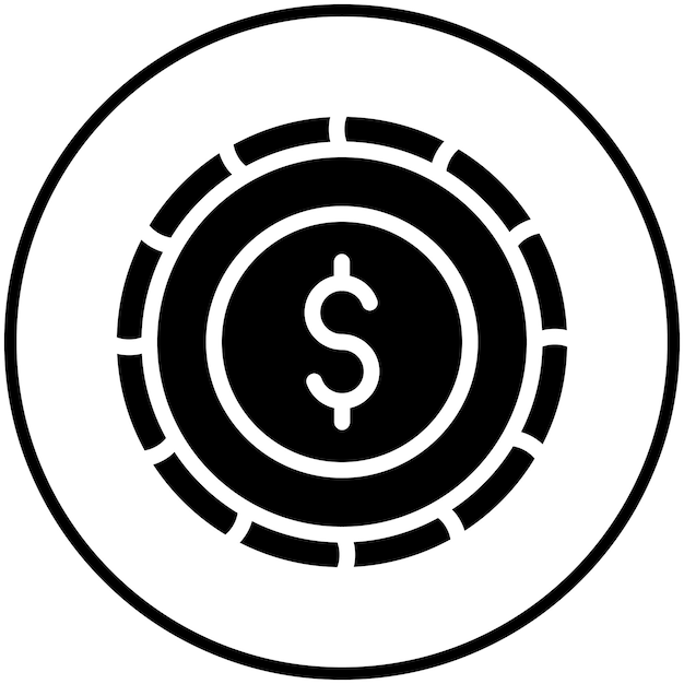 Ilustración del icono vectorial de la moneda criptográfica