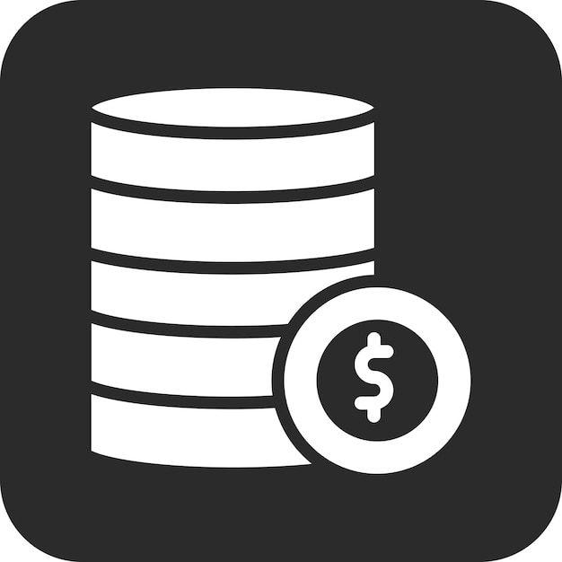 Ilustración del icono vectorial de monedas del conjunto de iconos de banca y finanzas
