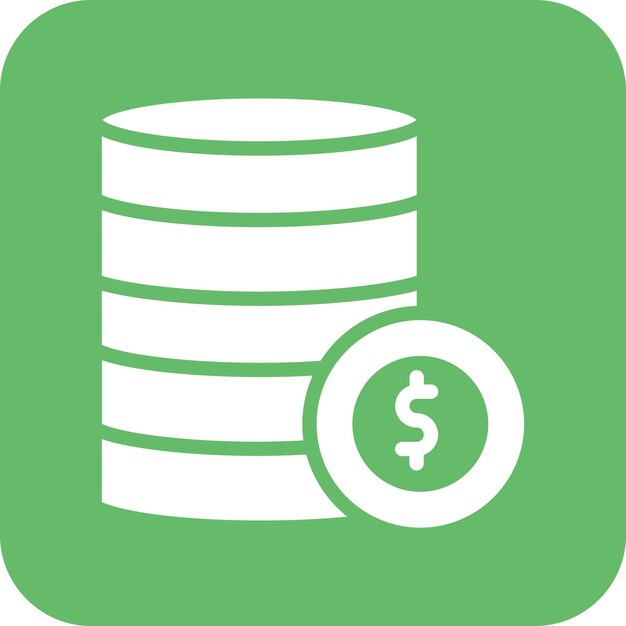 Ilustración del icono vectorial de monedas del conjunto de iconos de banca y finanzas