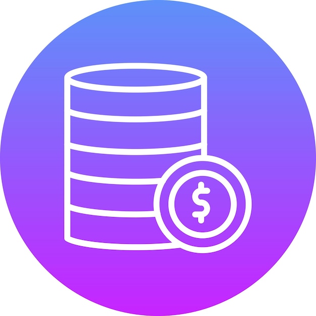 Ilustración del icono vectorial de monedas del conjunto de iconos de banca y finanzas