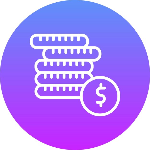 Ilustración del icono vectorial de monedas del conjunto de iconos de banca y finanzas
