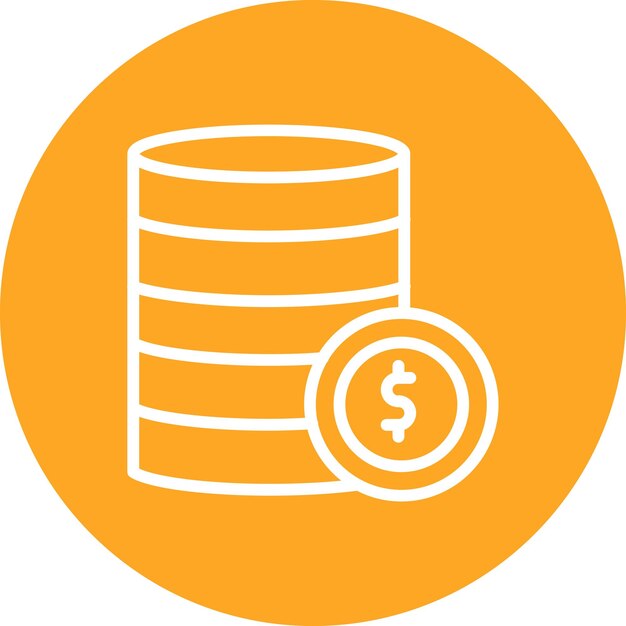 Ilustración del icono vectorial de monedas del conjunto de iconos de banca y finanzas