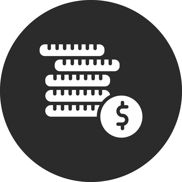 Ilustración del icono vectorial de monedas del conjunto de iconos de banca y finanzas