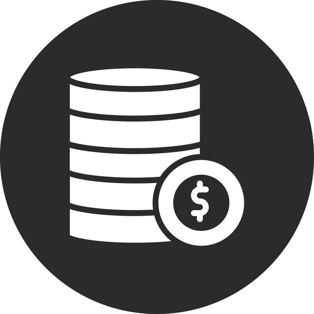 Ilustración del icono vectorial de monedas del conjunto de iconos de banca y finanzas