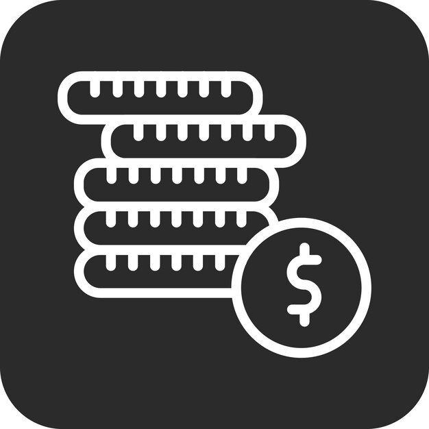 Ilustración del icono vectorial de monedas del conjunto de iconos de banca y finanzas