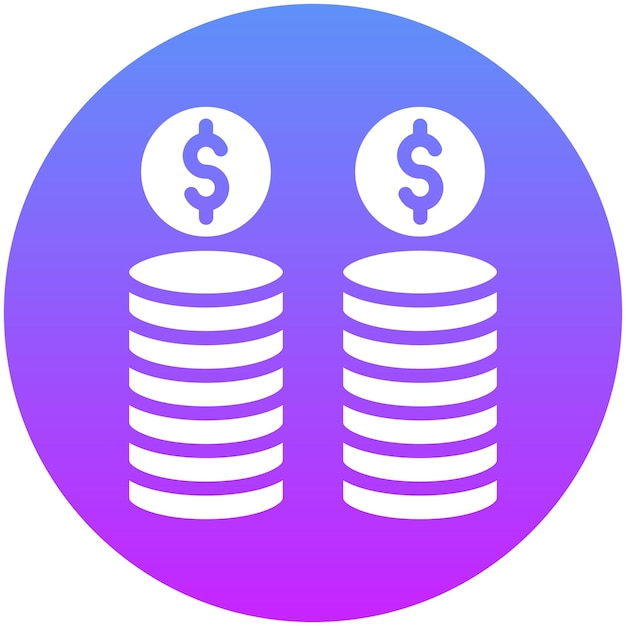 Ilustración del icono vectorial de monedas del conjunto de iconos de Economía Empresarial