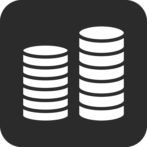 Ilustración del icono vectorial de monedas del conjunto de iconos de negocios