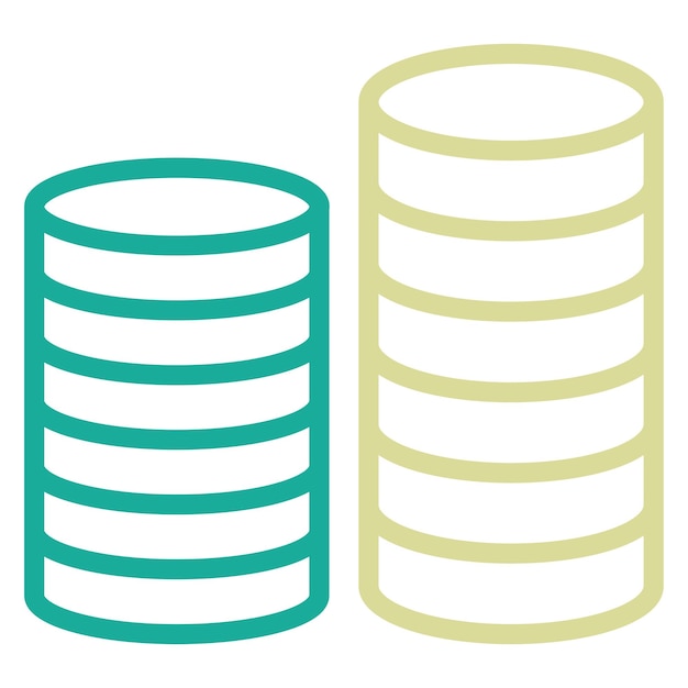 Ilustración del icono vectorial de monedas del conjunto de iconos de negocios