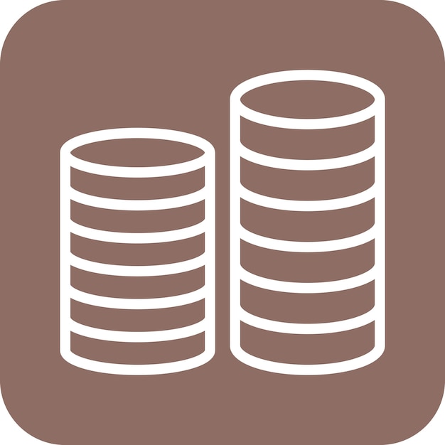 Ilustración del icono vectorial de monedas del conjunto de iconos de negocios