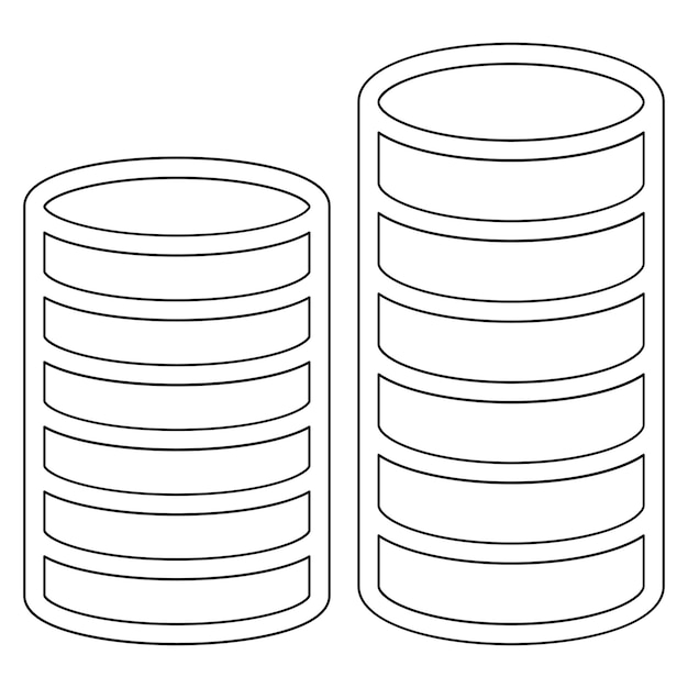 Ilustración del icono vectorial de monedas del conjunto de iconos de negocios