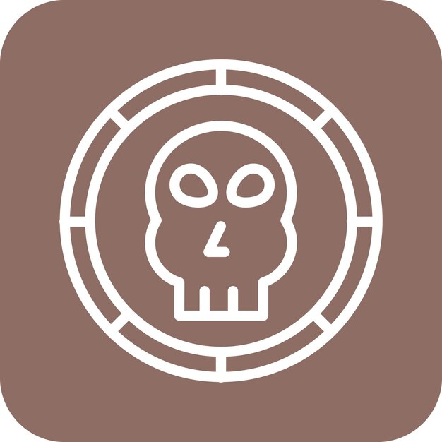 Ilustración del icono vectorial de monedas piratas del conjunto de iconos piratas