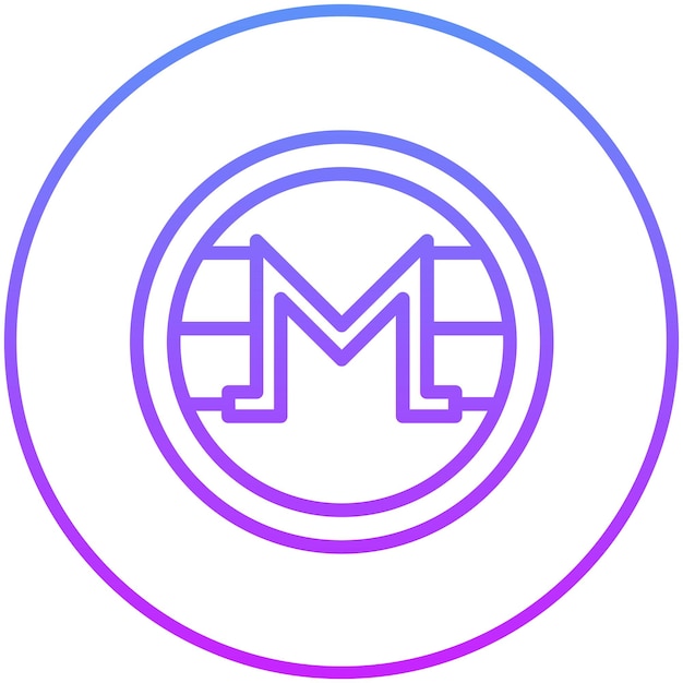 Ilustración del icono vectorial de Monero del conjunto de iconos de criptomonedas