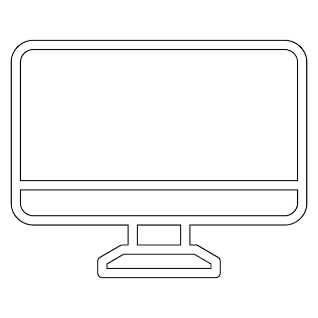 Vector ilustración del icono vectorial del monitor del conjunto de iconos de computadora y hardware