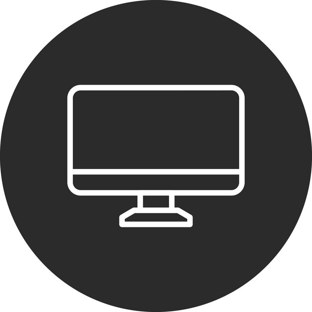 Ilustración del icono vectorial del monitor del conjunto de iconos de computadora y hardware