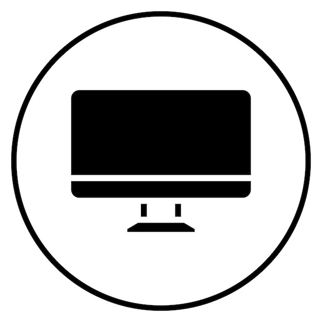 Ilustración del icono vectorial del monitor del conjunto de iconos de computadora y hardware