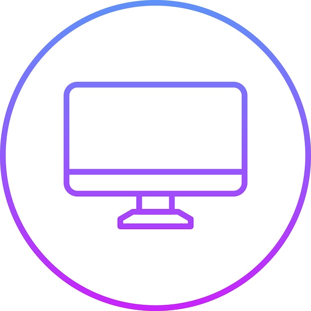 Ilustración del icono vectorial del monitor del conjunto de iconos de computadora y hardware