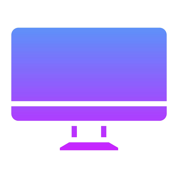 Ilustración del icono vectorial del monitor del conjunto de iconos de computadora y hardware