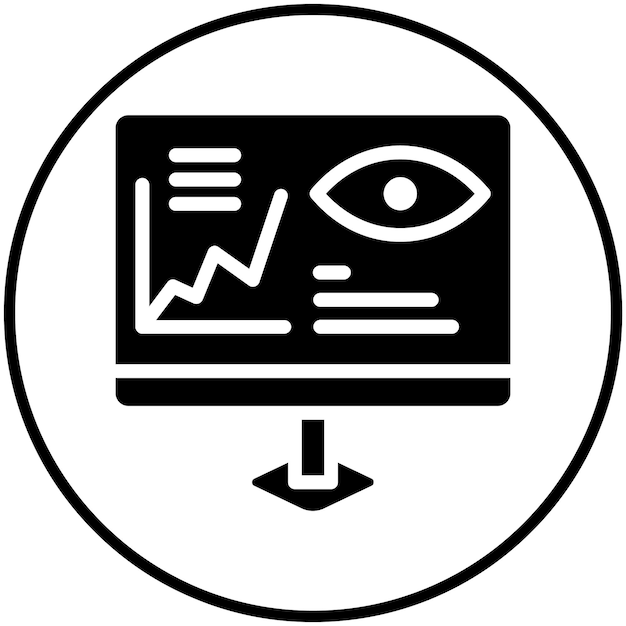 Ilustración del icono vectorial de monitoreo analítico del conjunto de iconos de marketing de ongsce