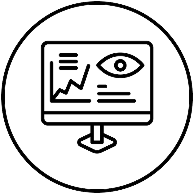 Ilustración del icono vectorial de monitoreo analítico del conjunto de iconos de marketing de OnLSCE