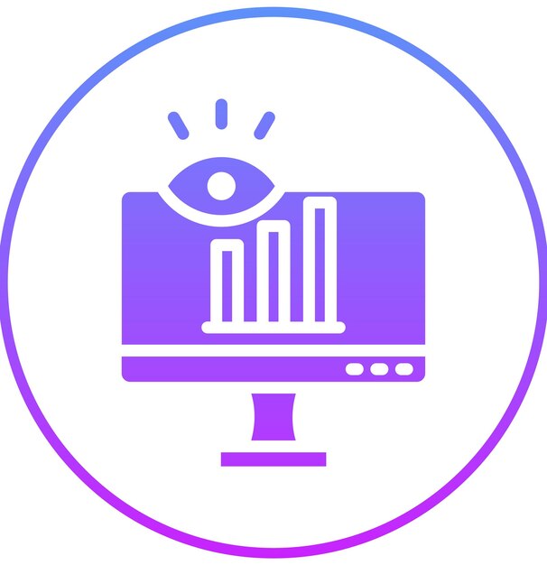 Ilustración del icono vectorial de monitoreo del conjunto de iconos de Business Analytics