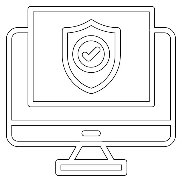 Ilustración del icono vectorial de los monitores de seguridad del conjunto de iconos de protección y seguridad