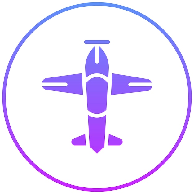 Ilustración del icono vectorial de monoplano del conjunto de iconos de aviación