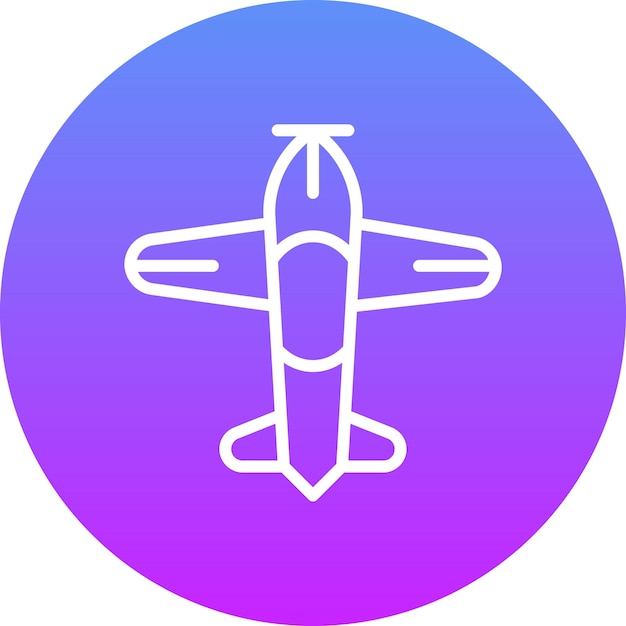 Ilustración del icono vectorial de monoplano del conjunto de iconos de aviación