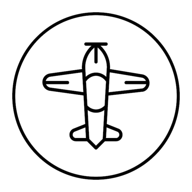 Ilustración del icono vectorial de monoplano del conjunto de iconos de aviación