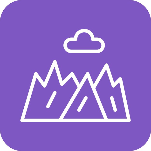 Ilustración del icono vectorial de la montaña salvaje del iconset del Oeste Salvaje