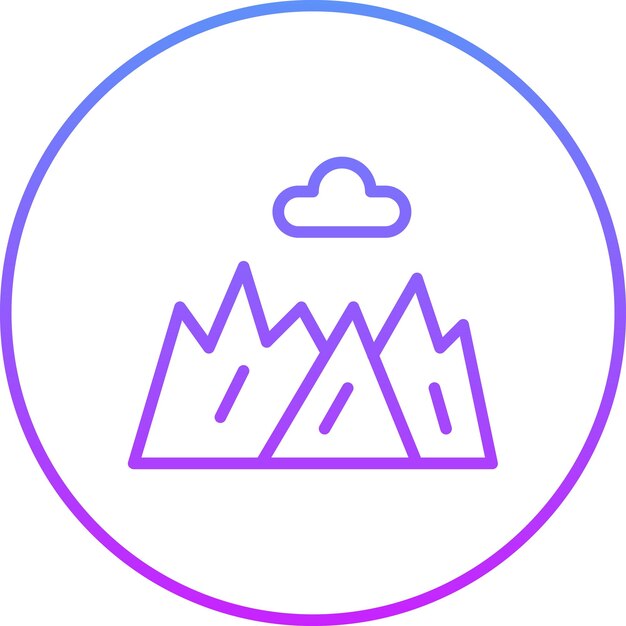 Ilustración del icono vectorial de la montaña salvaje del iconset del Oeste Salvaje