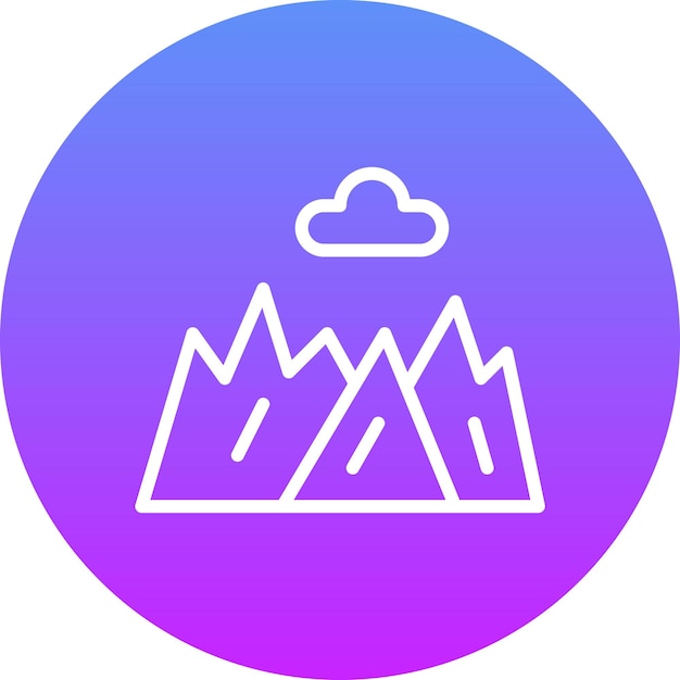 Ilustración del icono vectorial de la montaña salvaje del iconset del Oeste Salvaje