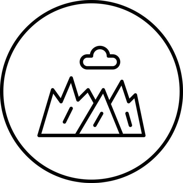 Ilustración del icono vectorial de la montaña salvaje del iconset del Oeste Salvaje