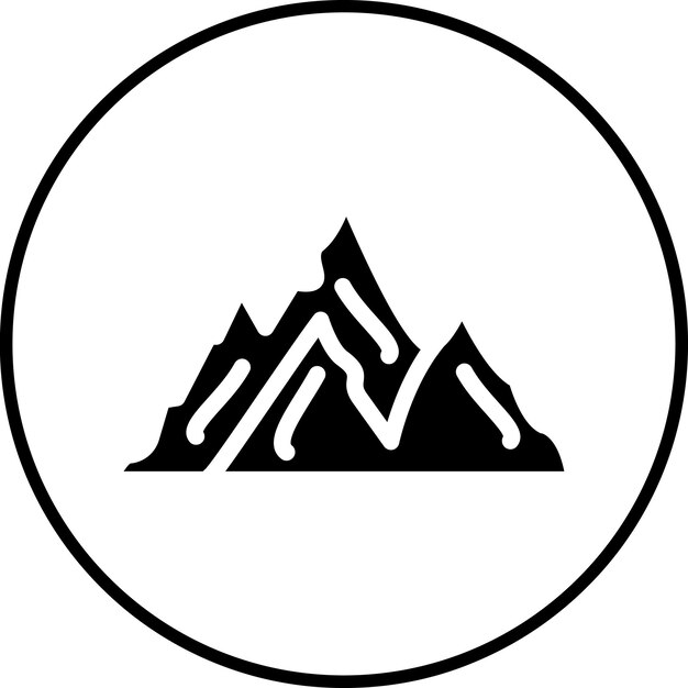 Ilustración del icono vectorial de las montañas del conjunto de iconos meteorológicos
