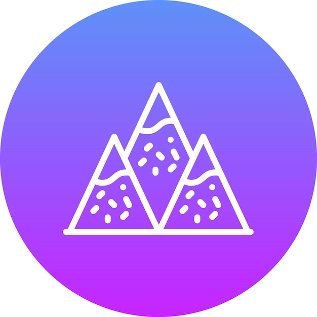 Ilustración del icono vectorial de las montañas del icono del pueblo