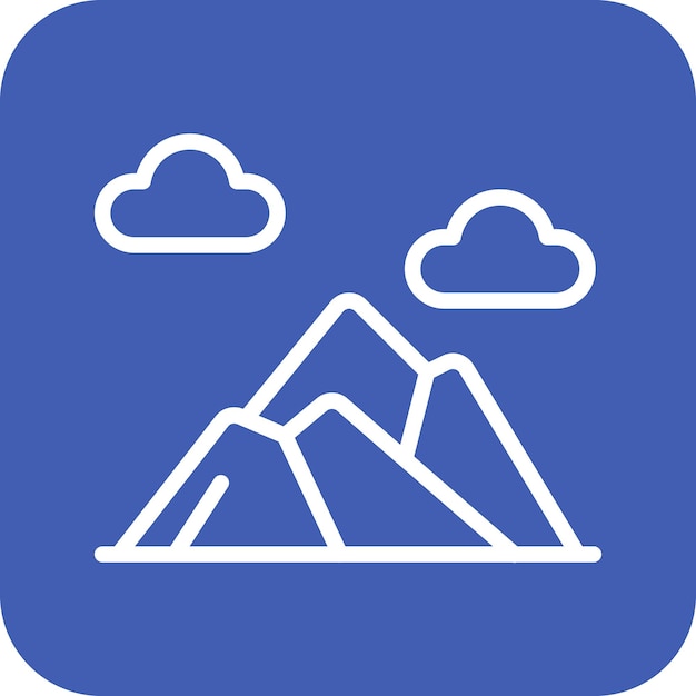 Ilustración del icono vectorial de las montañas del iconset de Dubai