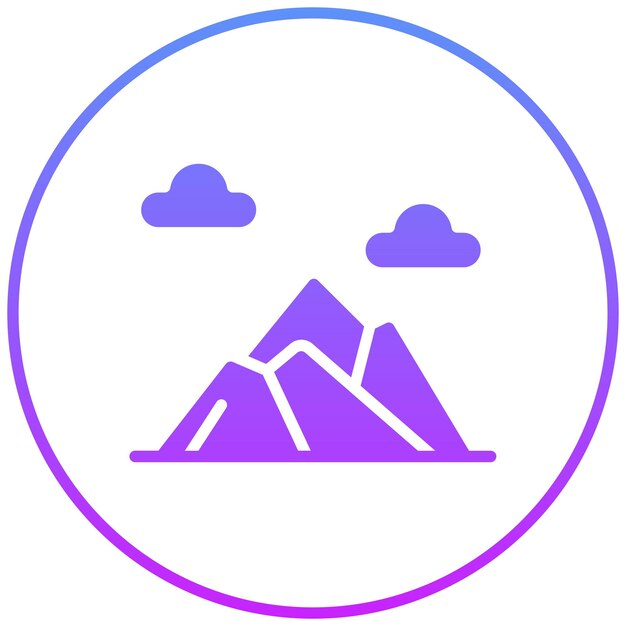 Ilustración del icono vectorial de las montañas del iconset de Dubai