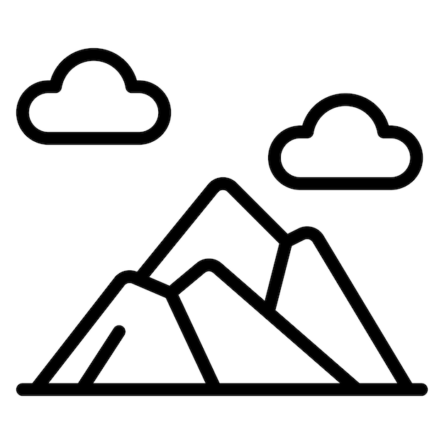 Ilustración del icono vectorial de las montañas del iconset de Dubai