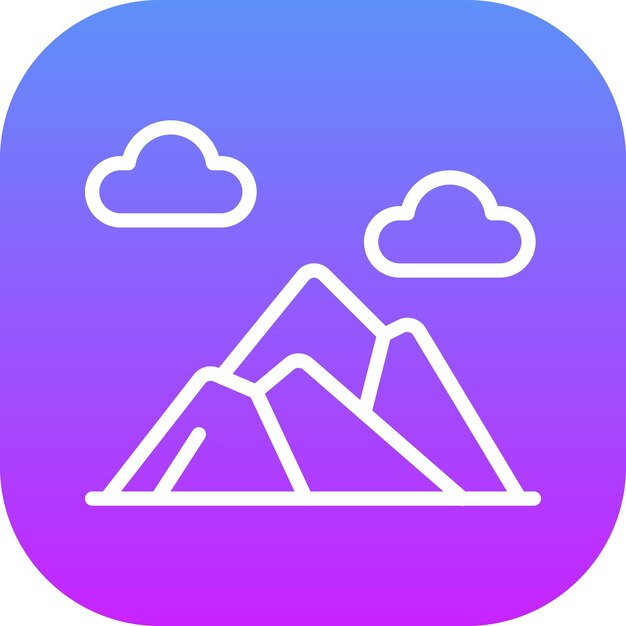Ilustración del icono vectorial de las montañas del iconset de Dubai