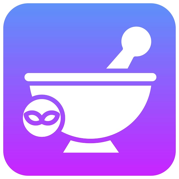 Ilustración del icono vectorial del mortero del conjunto de iconos de la farmacia
