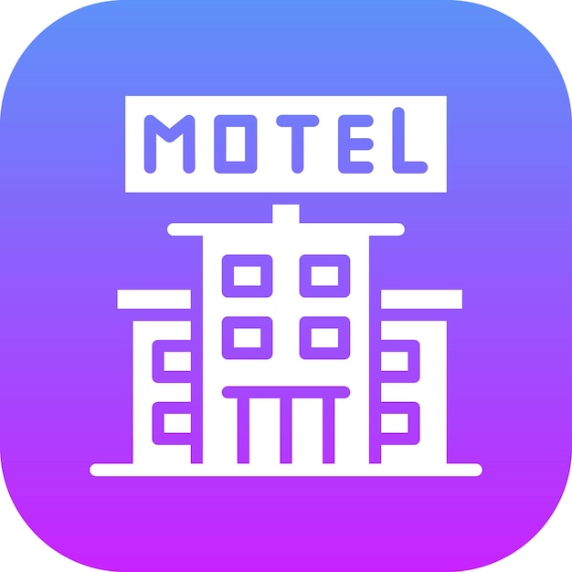 Vector ilustración del icono vectorial del motel del conjunto de iconos de gestión de hoteles