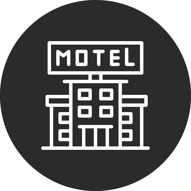 Ilustración del icono vectorial del motel del conjunto de iconos de gestión de hoteles